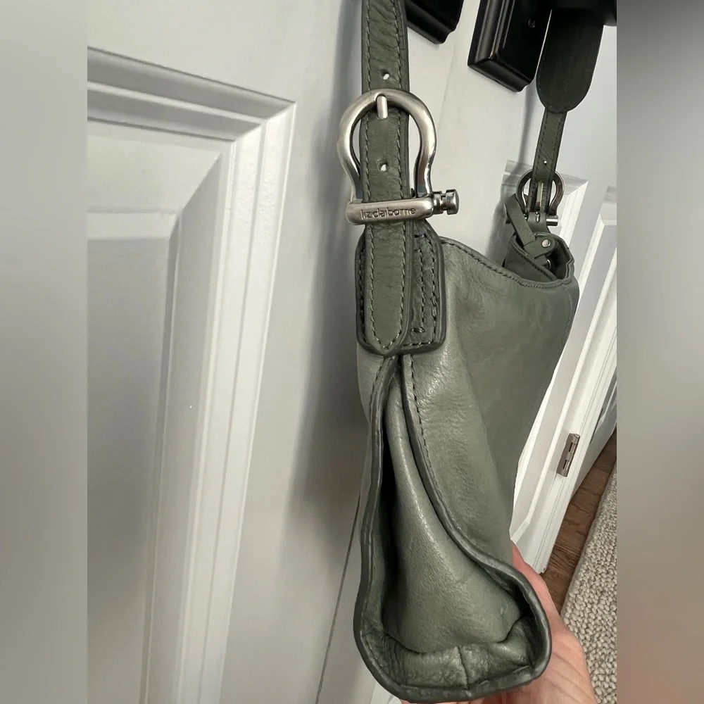 Liz Claiborne Olive Green Leather Shoulder Bag